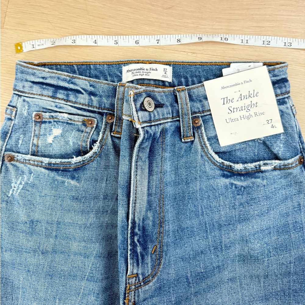 Abercrombie & fitch NWT women’s ankle straight ultra high rise jeans - Picture 7 of 13